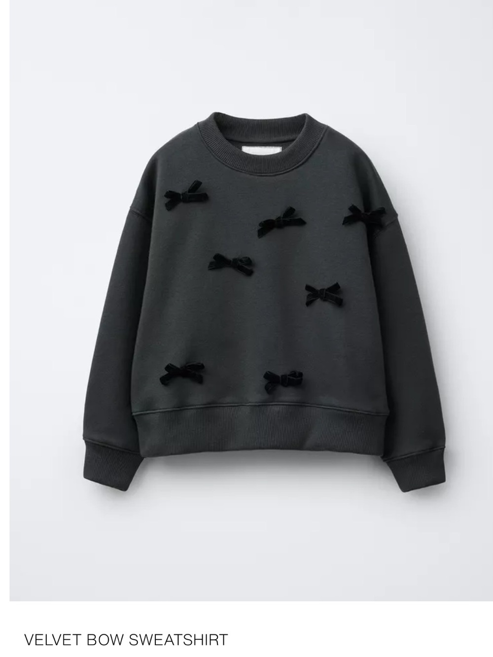 NWOT Zara Girls Bow Sweatshirt Size 6/7.